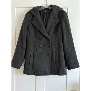 Braetan Vintage Wool Blend‎ Gray Double Breasted Peacoat Women's Jacket Sz Large
